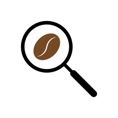 Coffee searching with magnifying glass concept illustration