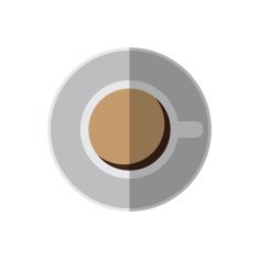 Coffee cup top view vector illustration