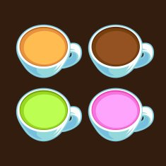 four coffee cups