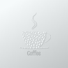 coffee cup paper cut background
