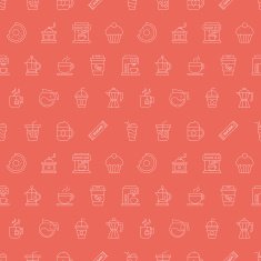 Coffee line icon pattern set N4