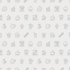 Coffee line icon pattern set N6