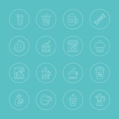 Coffee line icon set N6