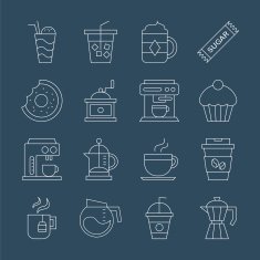 Coffee line icon set N9