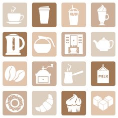 Vector Set of Coffee Icons Icons for Shop