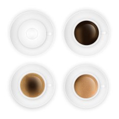 coffee cup assortment top view collection Vector eps10 illustration