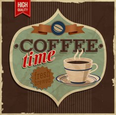 Vintage card - coffe time