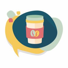 takeaway coffee flat icon with long shadow eps10 N13