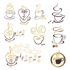 coffee cup in line-art style