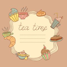 Tea time vector frame