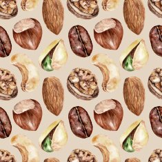 Seamless pattern with nuts