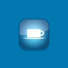 coffee button icon flat vector illustration eps10 N5