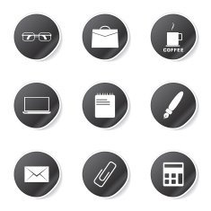 Office Work Black Vector Button Icon Design Set N6