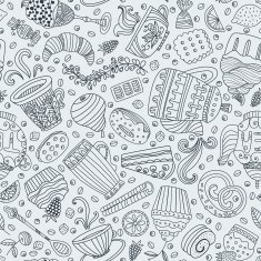 Dessert seamless pattern
