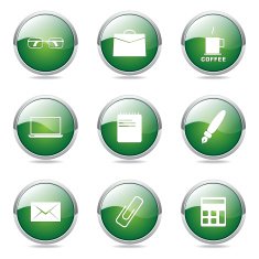 Office Work Green Vector Button Icon Design Set N11