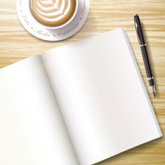 blank open book over wooden desk