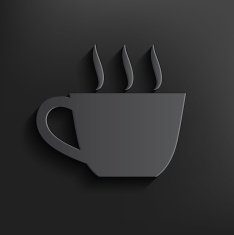 Coffee symbol on black background clean vector