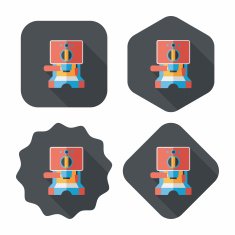 grinding coffee machine flat icon with long shadow eps10 N10