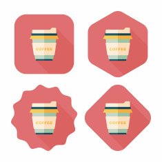 takeaway coffee flat icon with long shadow eps10 N20