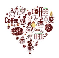 Conceptual background with coffee design elements