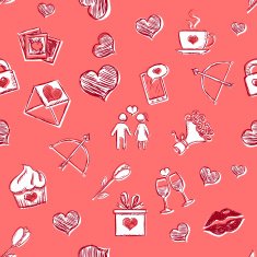 Vector Seamless Pattern Background for Valentines Day N2