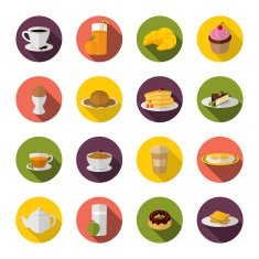 Breakfast icon flat