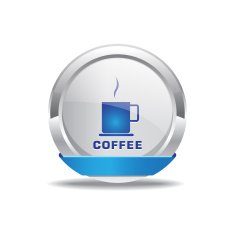 Coffee Sign Blue Vector Icon Button