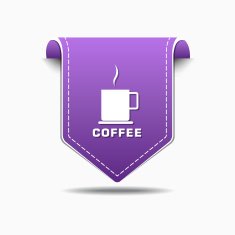 Coffee Sign Purple Vector Icon Design
