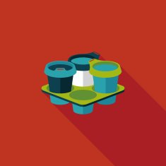 takeaway coffee flat icon with long shadow eps10 N24