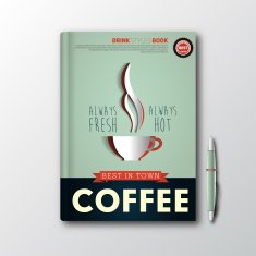 Coffee book cover or flyer template menu splash vector