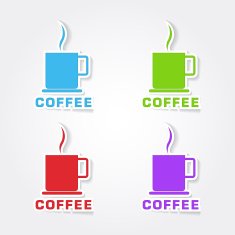 Coffee Sign Colorful Vector Icon Design