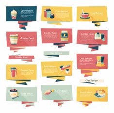 Coffee flat banner background set eps10 N3