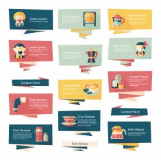 Coffee flat banner background set eps10 N4