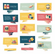 Coffee flat banner background set eps10 N6