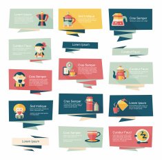 Coffee flat banner background set eps10 N7