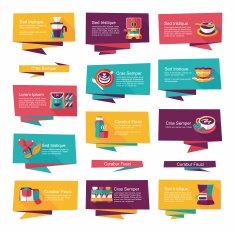 Coffee flat banner background set eps10 N9