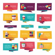 Coffee flat banner background set eps10 N13