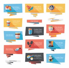 Coffee flat banner background set eps10 N21