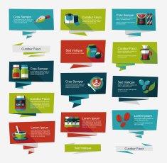 Coffee flat banner background set eps10 N23