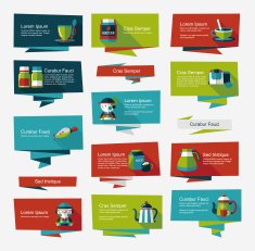 Coffee flat banner background set eps10 N25