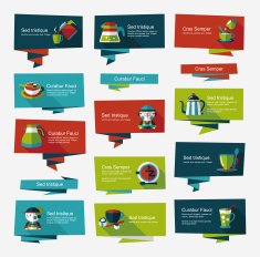 Coffee flat banner background set eps10 N26