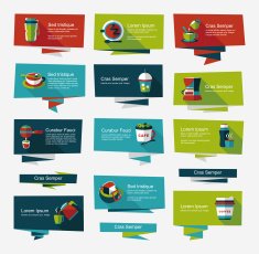 Coffee flat banner background set eps10 N29
