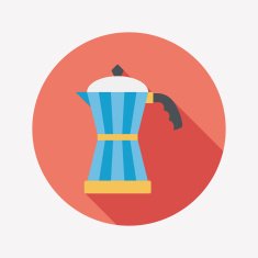 coffee kettle flat icon with long shadow eps10
