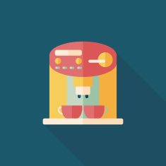 coffee machine flat icon with long shadow eps10 N2