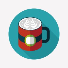coffee latte art flat icon with long shadow eps10 N4