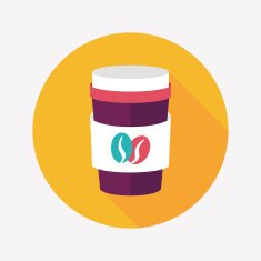 takeaway coffee flat icon with long shadow eps10 N26