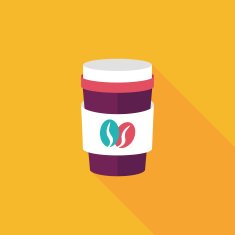 takeaway coffee flat icon with long shadow eps10 N30