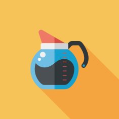 coffee kettle flat icon with long shadow eps10 N2