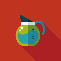 coffee kettle flat icon with long shadow eps10 N3