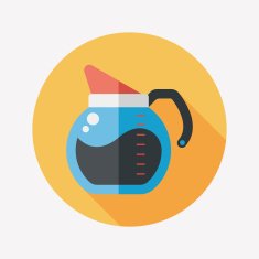 coffee kettle flat icon with long shadow eps10 N5